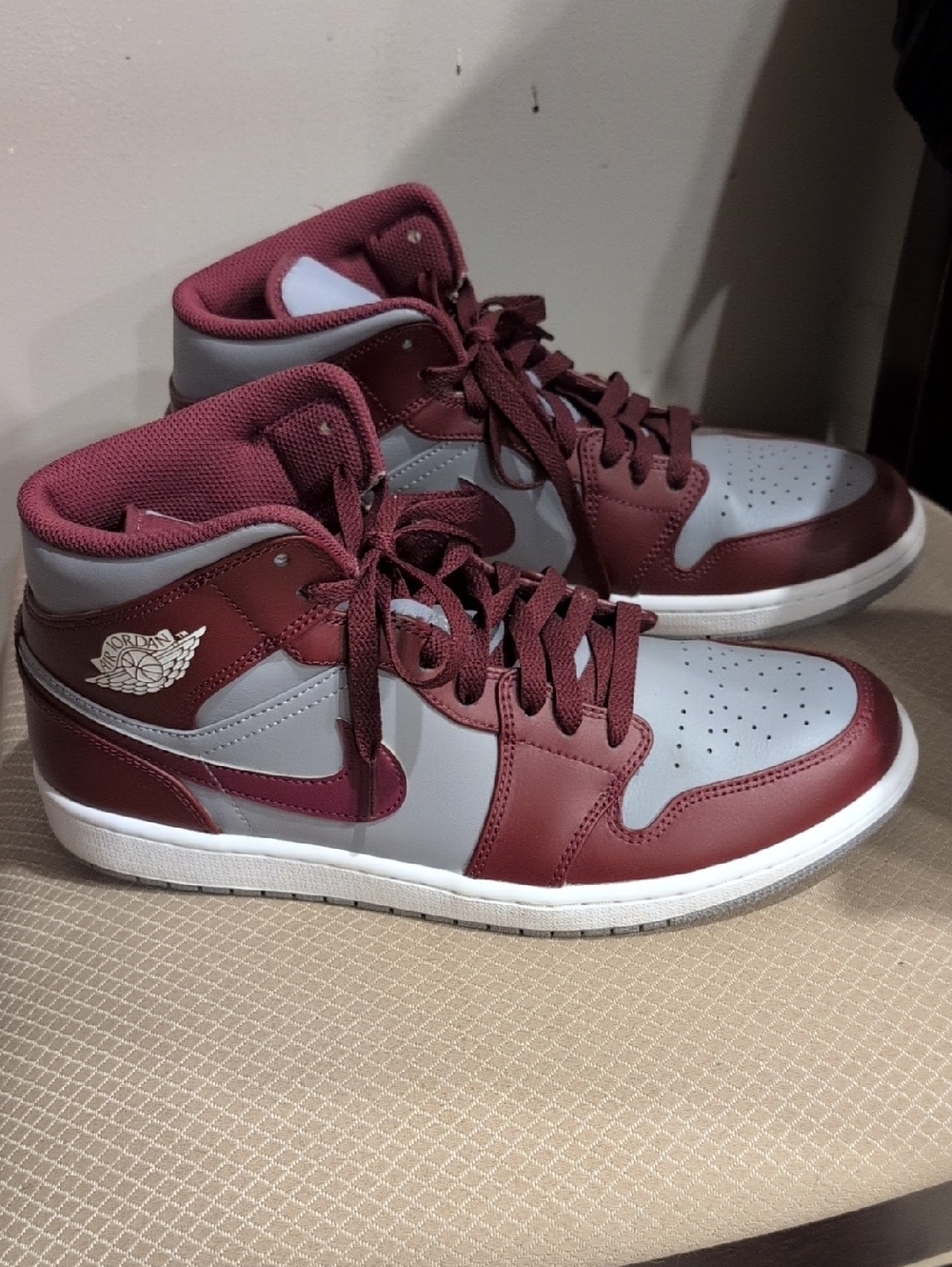 Jordan Men's High-Top Sneakers in Maroon and Gray